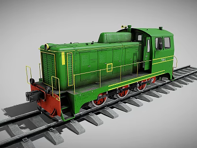 train steam train railway tram rail car 3d model