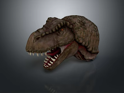 Realistic Dinosaur Skull Model With Sharp Teeth And Detailed Textured Surface 3d model