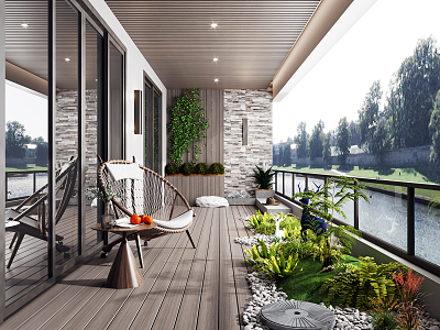 Modern Balcony 3d model