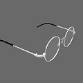 Stylish Round Glasses With Silver Metal Frame Black Temples And Clear Lenses