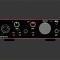 Focusrite Red Audio Interface With Headphone Jack Green Indicators And Knobs