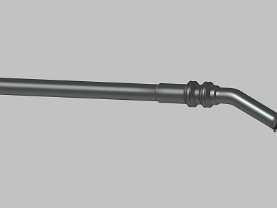 Industrial Metal Pipe Component With Curved Fitting And Connection Structure 3d model