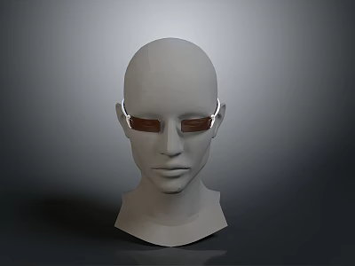 Stylish Modern Eyewear Fashion Accessory With Metallic Frame And Brown Lenses 3d model