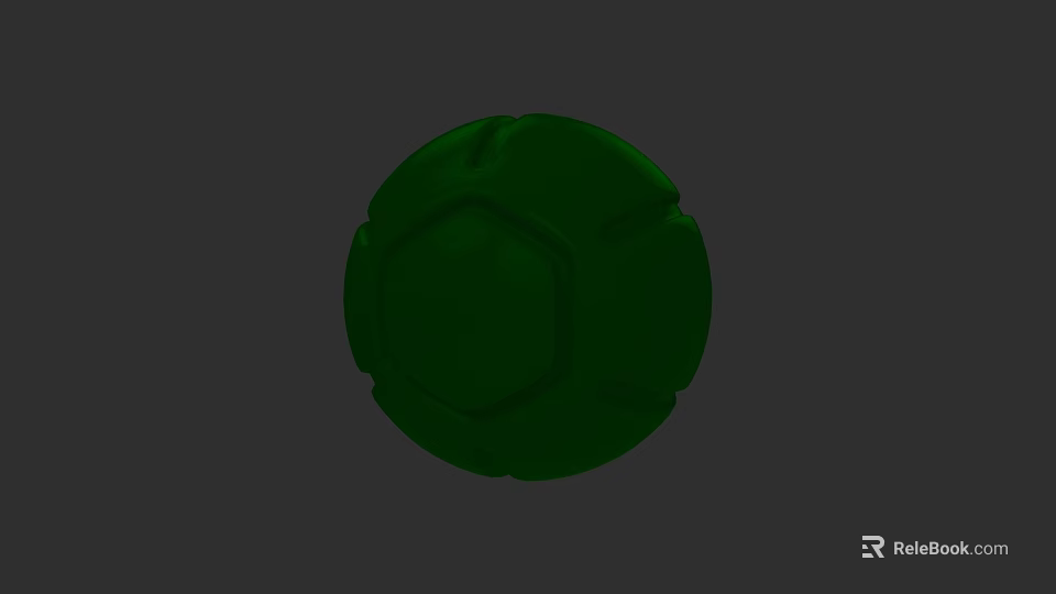 Military Green Spherical Weapon With Tactical Design And Textured Surface 3d model 