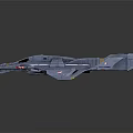 Sci Fi Gray Spaceship Model With Wings Engines And Cockpit Details 3d model