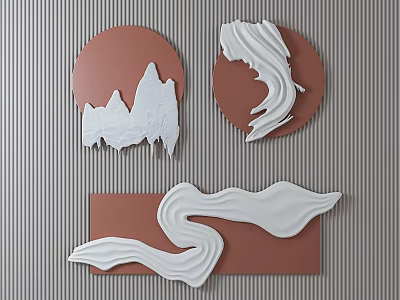 Modern Wall Decor With Circular Rectangular Designs And White 3D Abstract Patterns 3d model