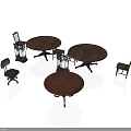 Wooden Round Tables And Matching Chairs For Home Dining Furniture Set