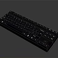 Modern Black Keyboard with LED Backlit Keys and Ergonomic Design for Office Use