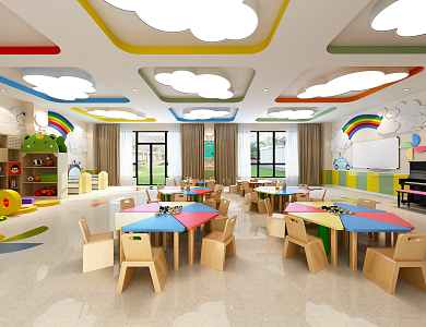 Modern Kindergarten Classroom 3d model