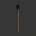 Traditional Axe Weapon With Metal Head And Wooden Handle On Gray Background