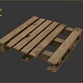 Rustic Wooden Pallet With Green Moss And Wooden Planks On Dark Background