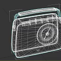 Vintage Radio Speaker Featuring Floral Pattern RADIO WAVES Text Tuning Dial And Handle