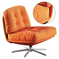 Green Modern Accent Chair With Button Tufted Backrest Plush Cushion Seat and Metal Swivel Base