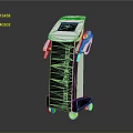 Medical Device With Modern Stand Design Display Screen Control Panel And Wheels 3d model