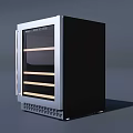 Black and Silver Wine Refrigerator with Glass Door Layered Shelves and Bottom Control Panel