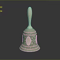 Elegant Silver Furniture Bell With Intricate Carvings And Decorative Handle Design