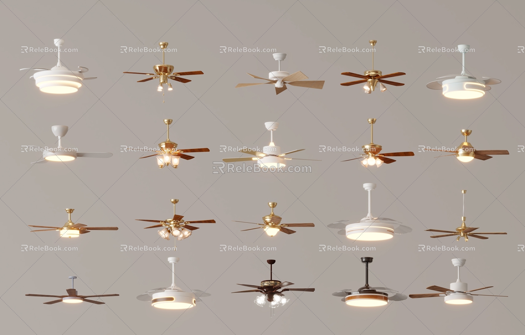 Modern ceiling fan light 3d model