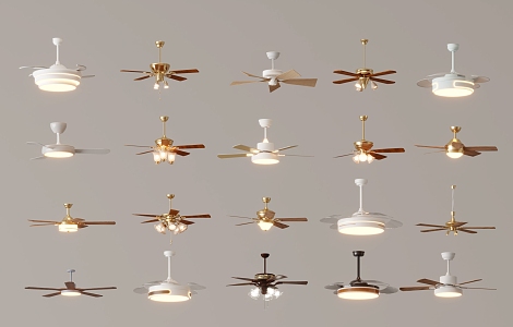 Modern ceiling fan light 3d model