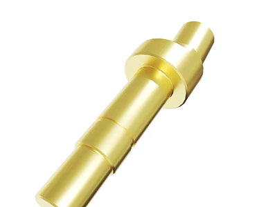 Shiny Golden Cylindrical Metal Component With Precision Engineered Sections 3d model
