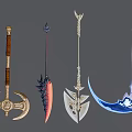 Modern game weapon sword anime game weapon lightsaber weapon game weapon equipment 3d model