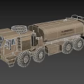 Military Green Heavy Duty Multi Wheeled Tanker Truck For Flammable Cargo
