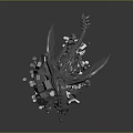 Detailed Silver Dragon Sculpture Perched On Irregular Silver Blocks