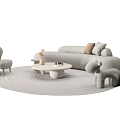 Modern Sofa Coffee Table Combination Cream Sofa Coffee Table Combination Sofa Coffee Table Leisure Chair Leisure Sofa 3d model