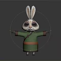 Adorable Rabbit Stuffed Toy Featuring White Ears Green Outfit Red Sash And Arms Outstretched