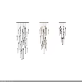 Modern Linear Chandelier Design With Black White And Gold Hanging Pendant Rods