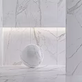 Modern White Marble Interior With Wall Floor And Sphere Decorative Elements 3d model