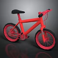 Red Bicycle With Black Seat And Black Tires In Simple Modern Design