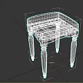 Elegant Minimalist Stool With Beige Padded Seat And Dark Wooden Legs Design