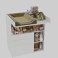 White Children's Storage Cabinet With Drawers Shelves Wooden Toys And Stuffed Animals