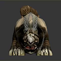 3D Fantasy Rhino Model With Chains Saddle Packs And Ornate Decorative Elements