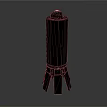 M107A1 Weapon Artillery Rocket with Tripod Base Gray Cylindrical Body Marked 39