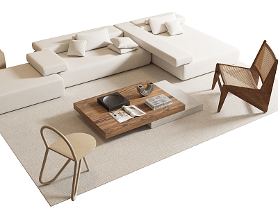 Modern sofa coffee table combination model