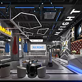 MIDAN Gym Interior Featuring Weight Training AK FIGHT Zone Punching Bags Fitness Equipment And Seating