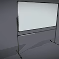 Two Mobile Whiteboards With Metal Stands And Smooth White Writing Surfaces 3d model