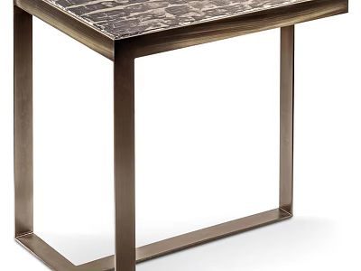 Modern Minimalist Side Table With Sleek Metal Legs And Wooden Top 3d model