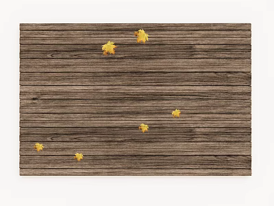 Natural Wooden Floor With Yellow Flowers Scattered On Warm Textured Surface 3d model