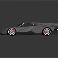 Silver High Performance Sports Car with Sleek Aerodynamic Design Large Rear Spoiler and Alloy Wheels