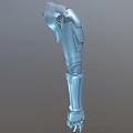 Man With Blue Mechanical Robotic Arm Showcasing Joints And Advanced Design 3d model