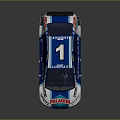 Blue And White CIVIC Race Car Featuring PETROBRAS Logo Number 7 Body Design