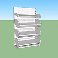 Modern Metal Display Shelves With Curved Tiers And Gray Finish For Retail