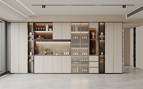 Modern Wine Cabinet 3d model