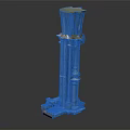 Classical Architectural Column With Intricate Carvings Base And Grayish White Tone
