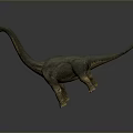 Brachiosaurus Dinosaur Model Featuring Long Neck Greenish Brown Body Standing on Gray Surface