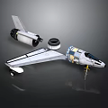 3D Model of Aerospace Spacecraft Components With Wings Fuselage and Engine