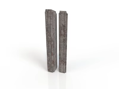 Two Gray Concrete Pillars Standing Side by Side in Structural Construction Design 3d model