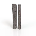 Two Gray Concrete Pillars Standing Side by Side in Structural Construction Design
